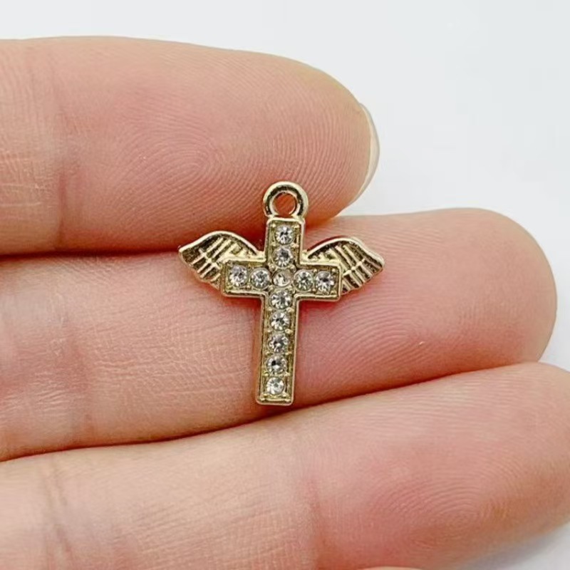 10 шт. Золотые кулоны-крестики – обзор и цена Cross Pendant Necklace Gold