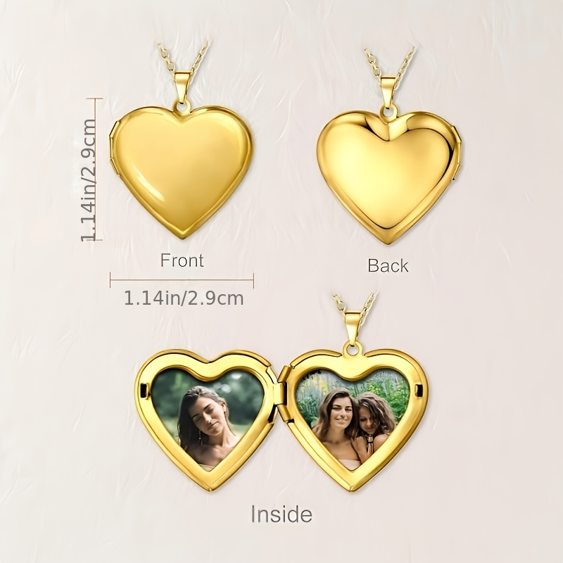 Винтажный кулон-сердце с фото  – обзор и цена Heart Locket Necklace Photo