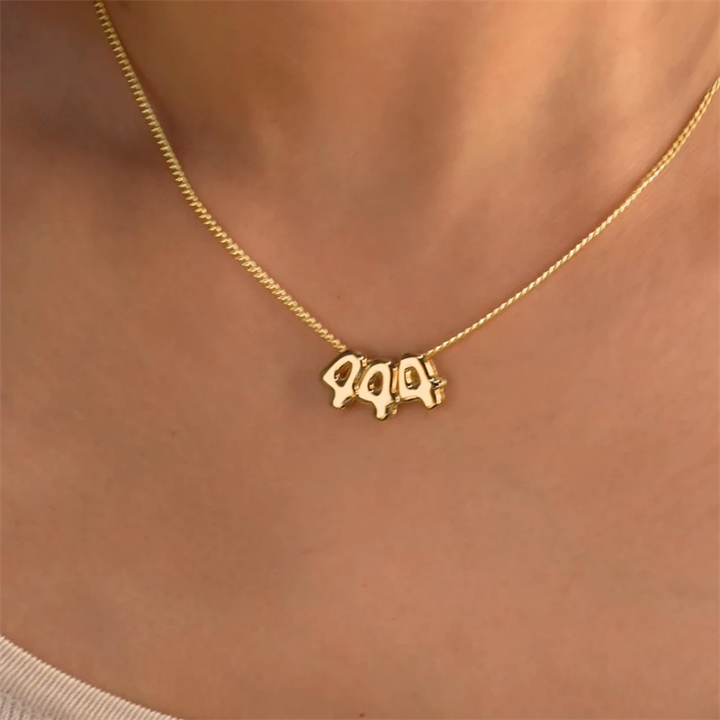 Персонализированное 3D-колье с – обзор и цена Initial Letter Necklace 18K Gold