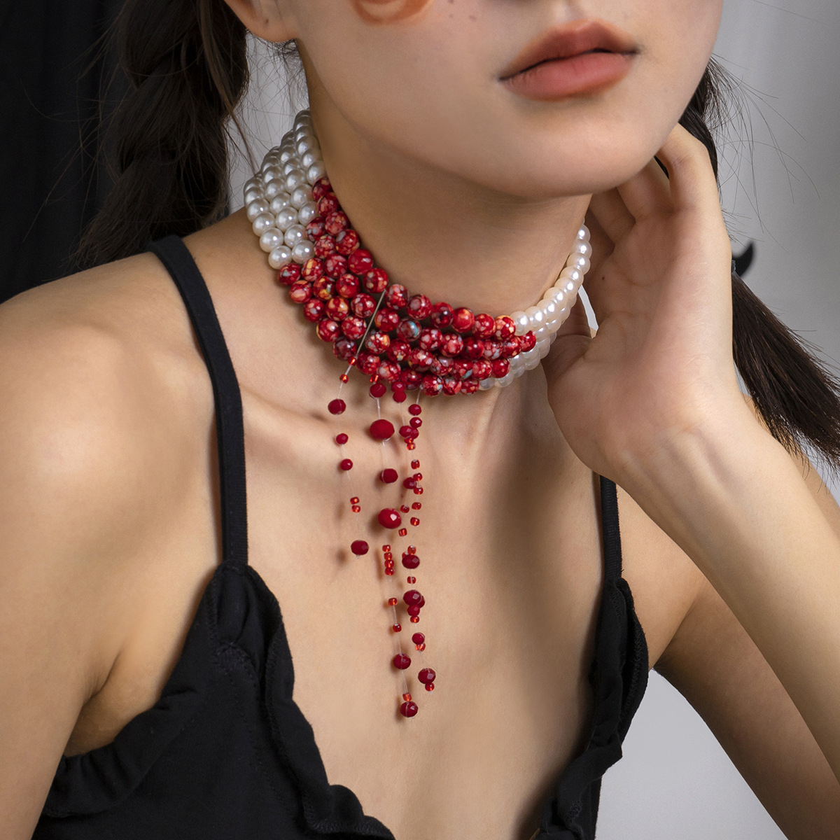 Женское винтажное ожерелье с п – обзор и цена Pearl Choker Necklace Vintage