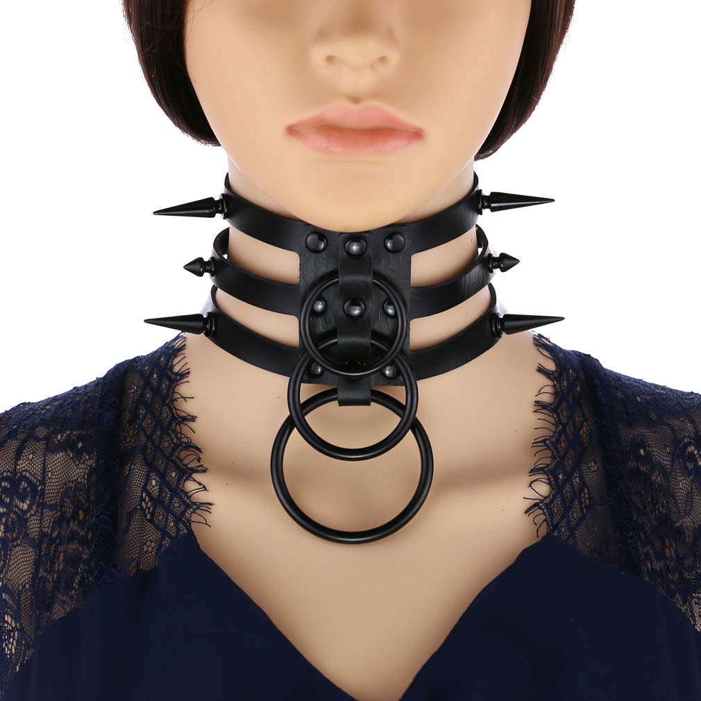 Модное женское и мужское черно – обзор и цена Goth Punk Spike Choker