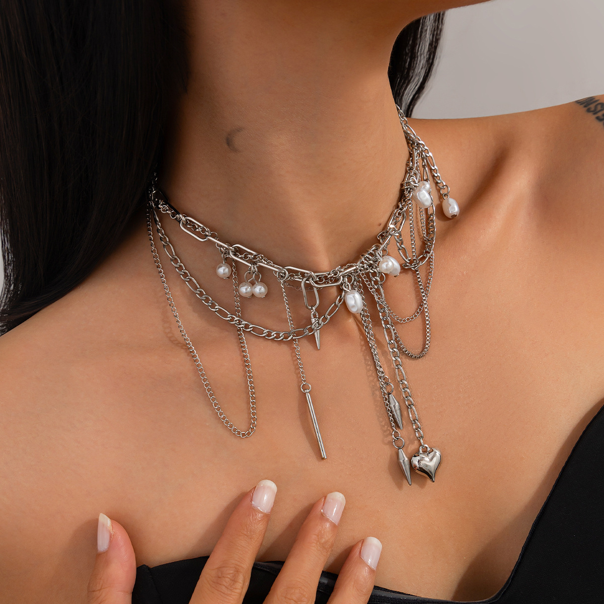 Винтажное ожерелье с неровными – обзор и цена Pearl Choker Necklace Vintage
