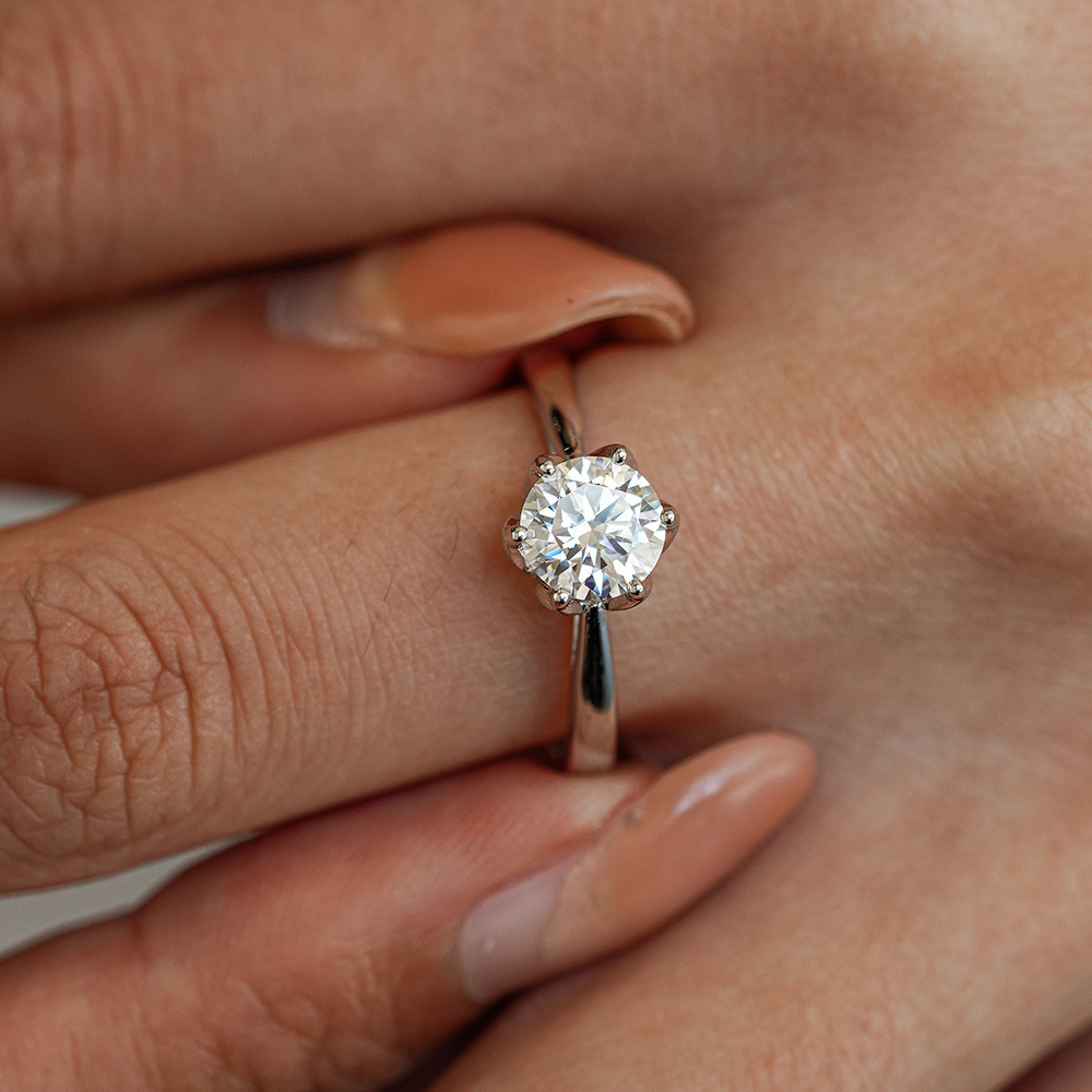 Кольцо JoyceJelly Classic с ше – обзор и цена Moissanite Engagement Ring 1 Carat