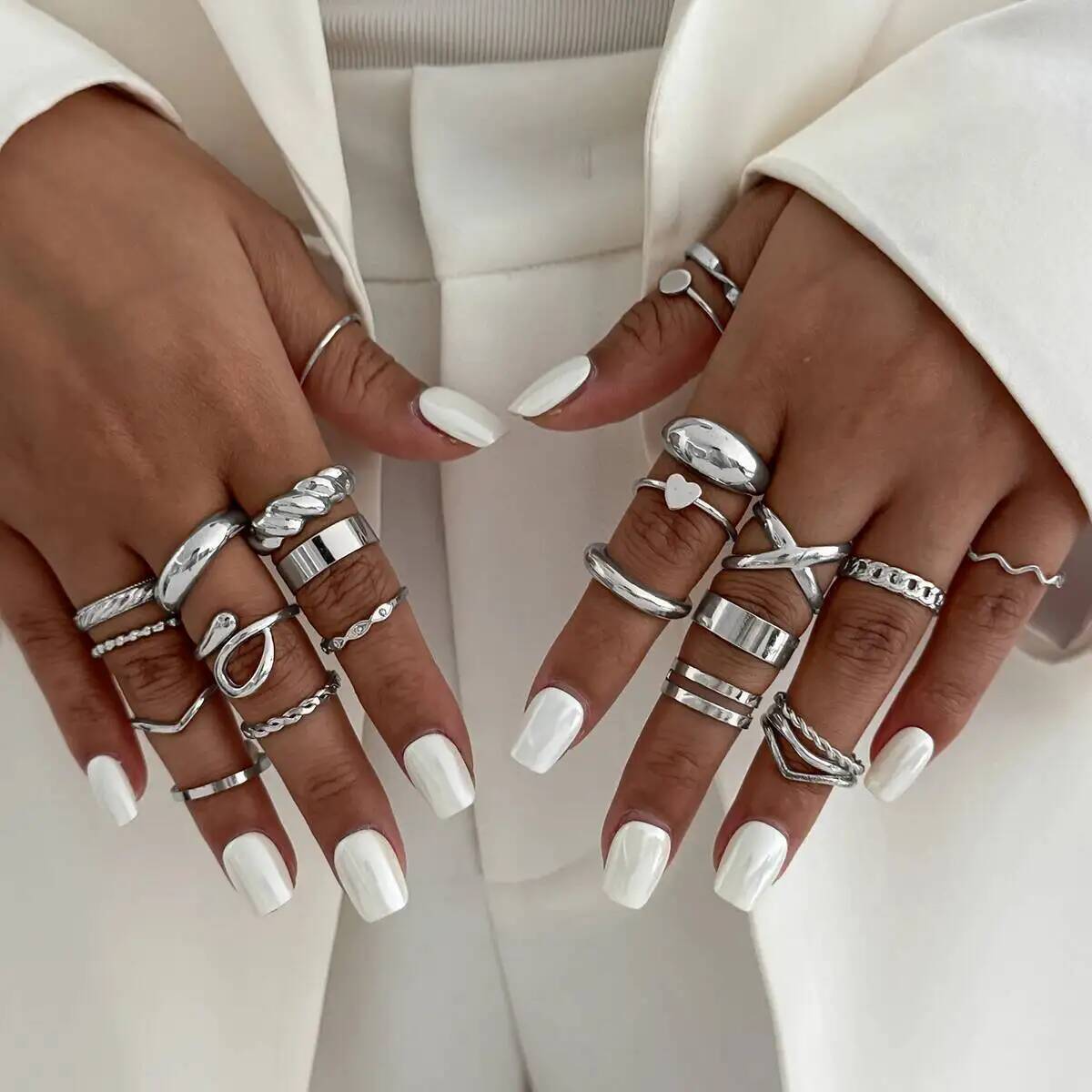KunJoe, 24 шт./компл., модные  – обзор и цена Vintage Punk Knuckle Rings Set