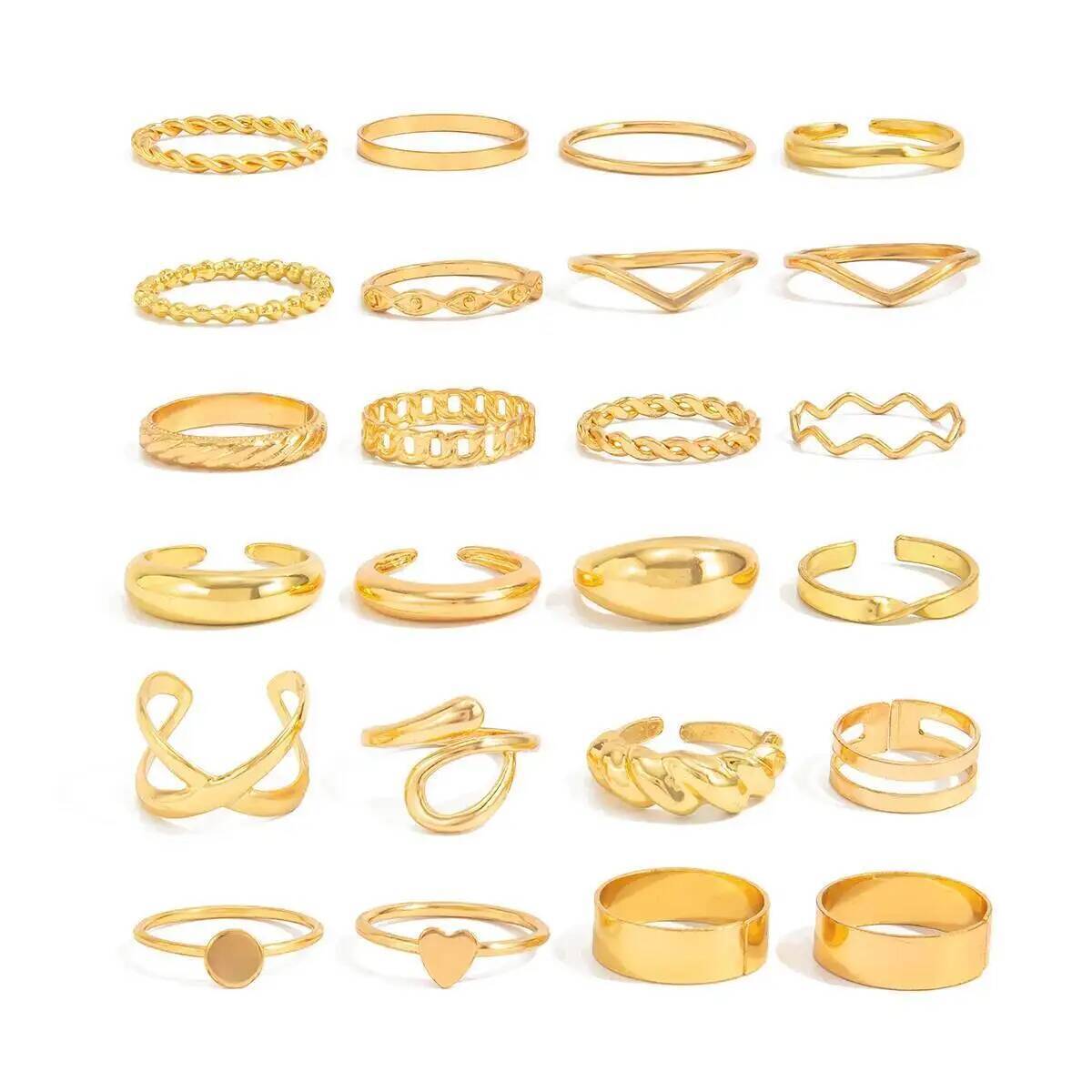 KunJoe, 24 шт./компл., модные  – обзор и цена Vintage Punk Knuckle Rings Set