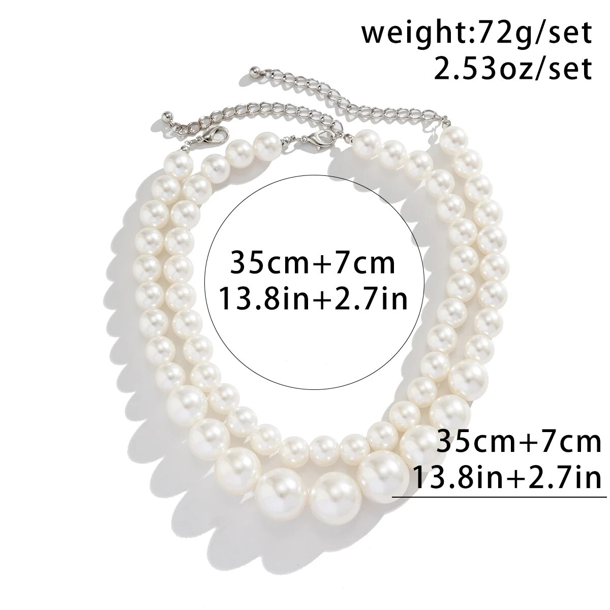 2 шт./компл., преувеличенное б – обзор и цена Pearl Choker Necklace Vintage