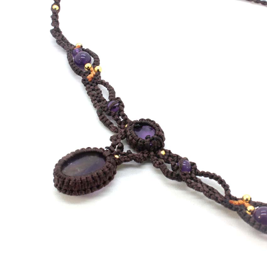 Кристаллическое плетеное ожере – обзор и цена Crystal Pendant Necklace Natural Stone