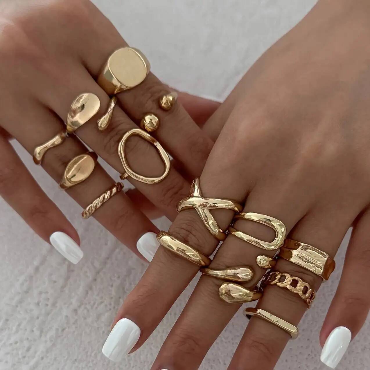 IngeSight.Z 14 шт./компл. хип- – обзор и цена Vintage Punk Knuckle Rings Set
