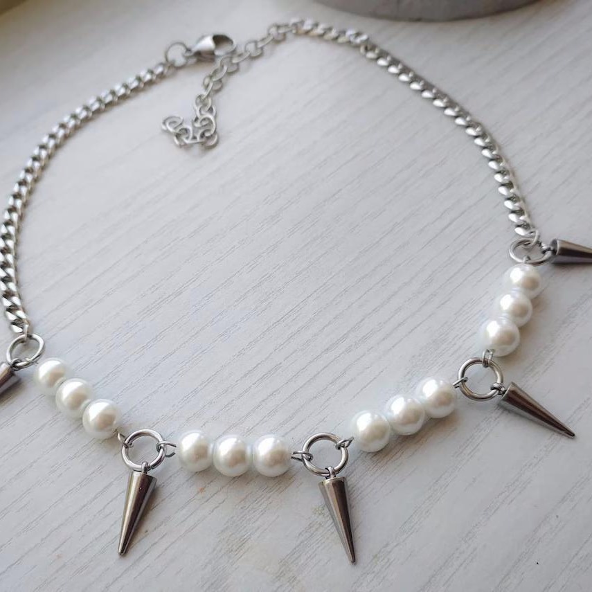 Egirl, жемчуг, стиль «сделай с – обзор и цена Goth Punk Spike Choker