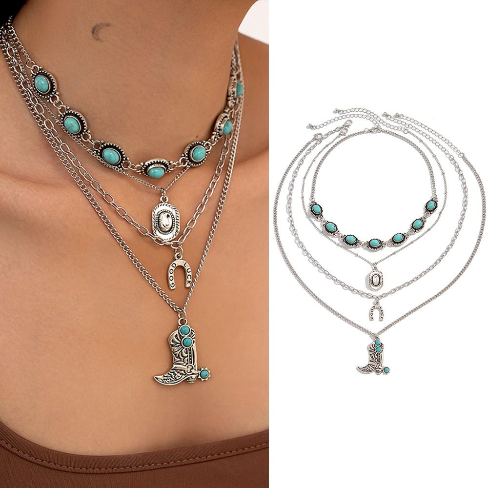 Кулон в виде ковбойского сапог – обзор и цена Layered Pendant Necklace Aesthetic