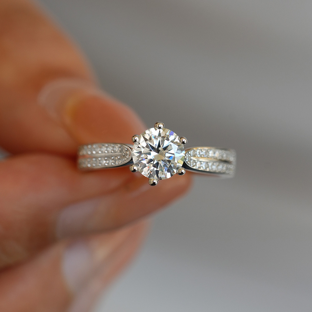 0,5/1/2/3 карата классическое  – обзор и цена Moissanite Engagement Ring 1 Carat