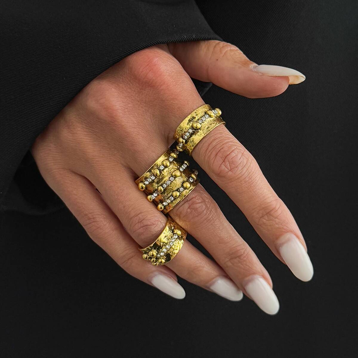 Набор из 3 винтажных регулируе – обзор и цена Vintage Punk Knuckle Rings Set