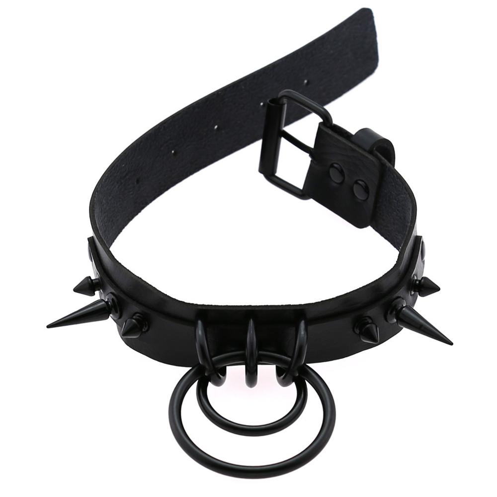 Чокер Женский, кожаный, черный – обзор и цена Goth Punk Spike Choker