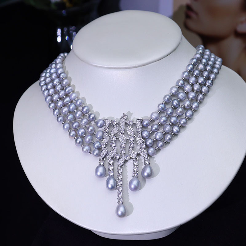 Ожерелье из пресноводного жемч – обзор и цена Pearl Choker Necklace Vintage