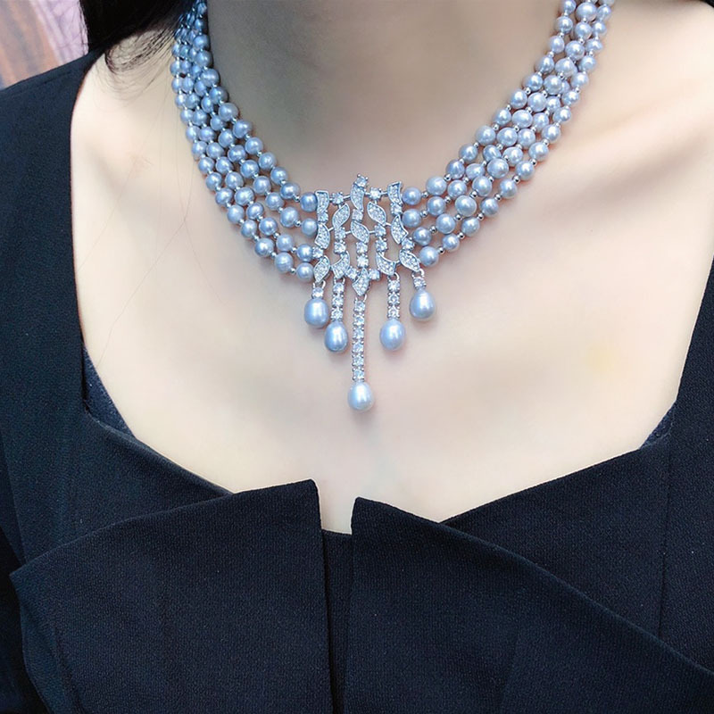 Ожерелье из пресноводного жемч – обзор и цена Pearl Choker Necklace Vintage