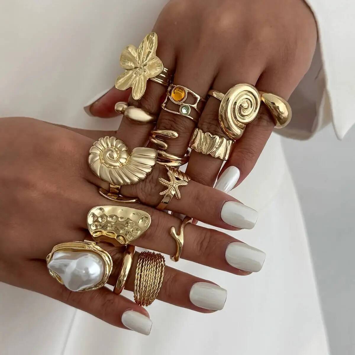 IngeSight.Z 14 шт./компл. хип- – обзор и цена Vintage Punk Knuckle Rings Set