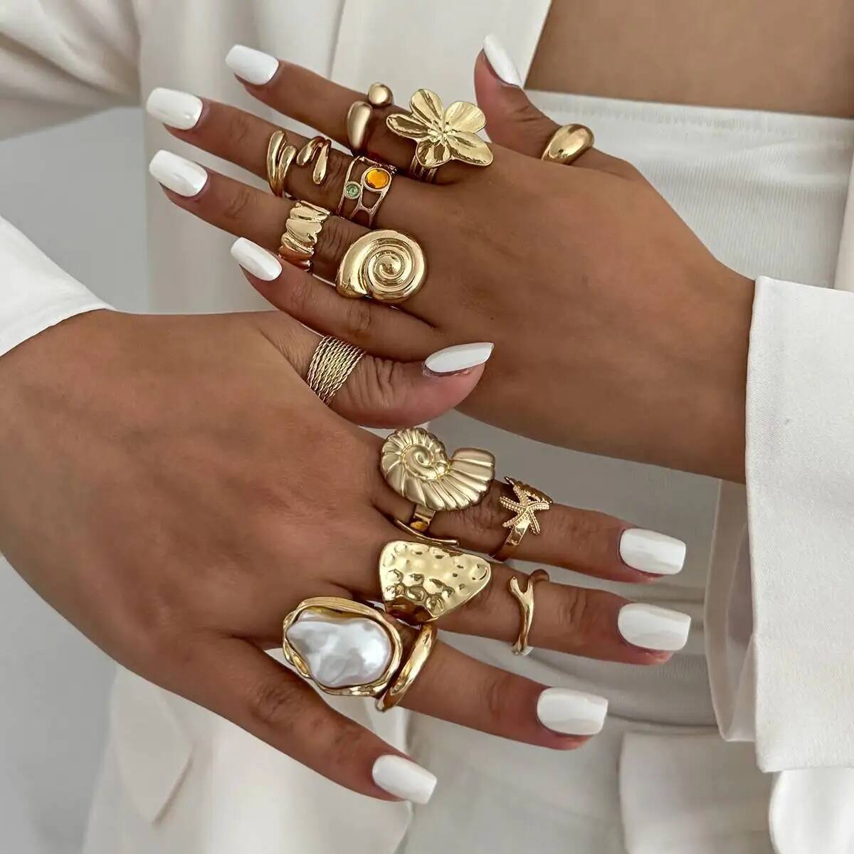 IngeSight.Z 14 шт./компл. хип- – обзор и цена Vintage Punk Knuckle Rings Set