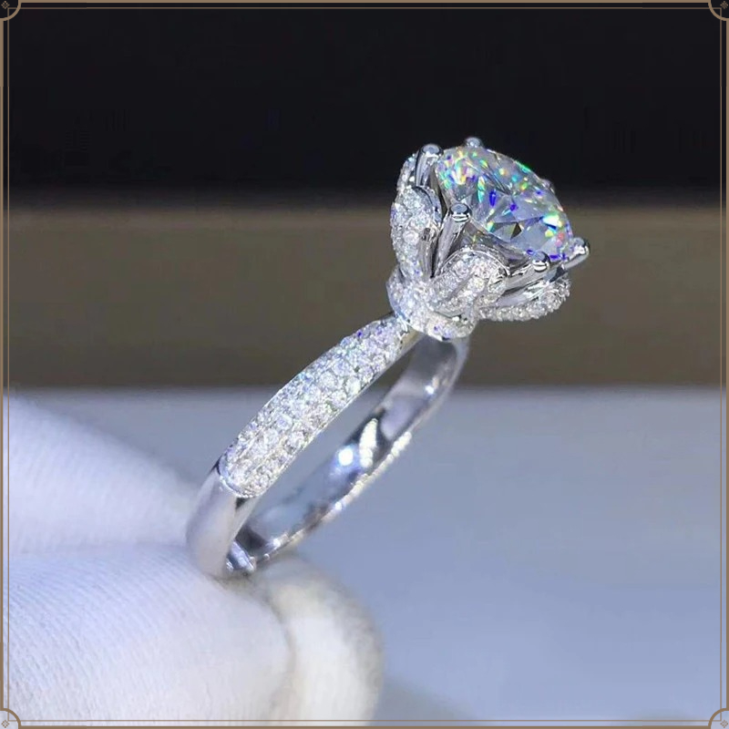 Кольцо с морганитом и выращенн – обзор и цена Moissanite Engagement Ring 1 Carat