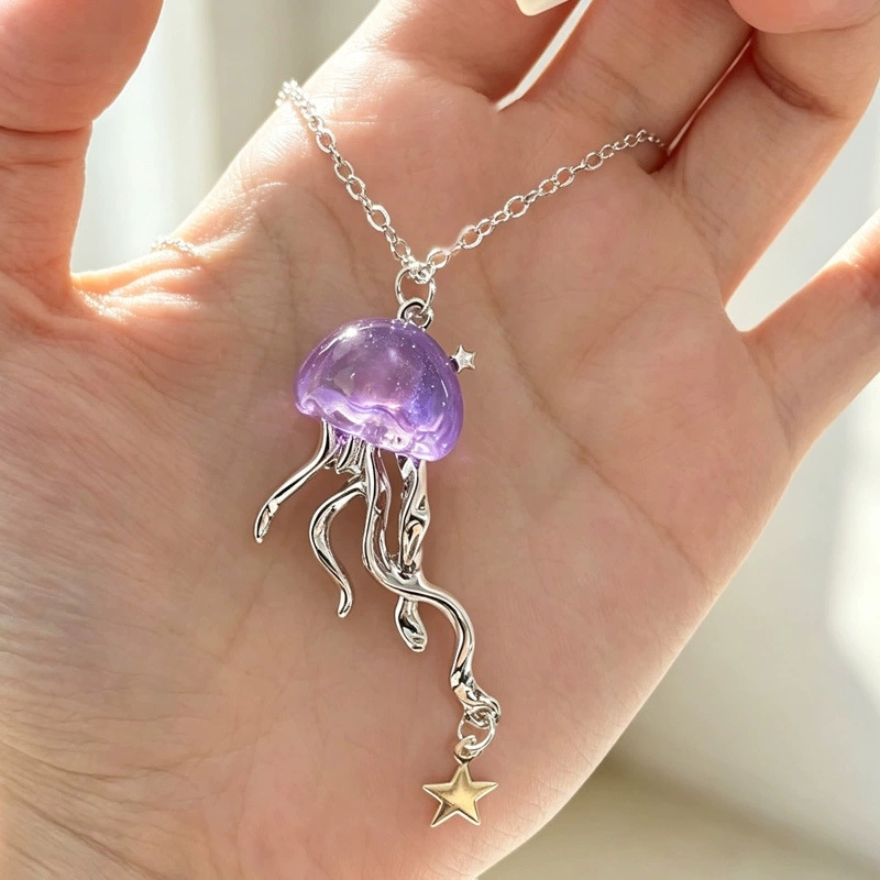 Милый фиолетовый кулон-медуза  – обзор и цена Layered Pendant Necklace Aesthetic