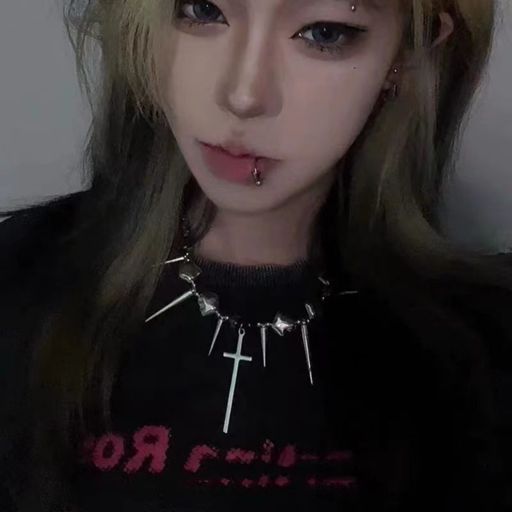Ожерелье-чокер Y2K с шипами, к – обзор и цена Goth Punk Spike Choker