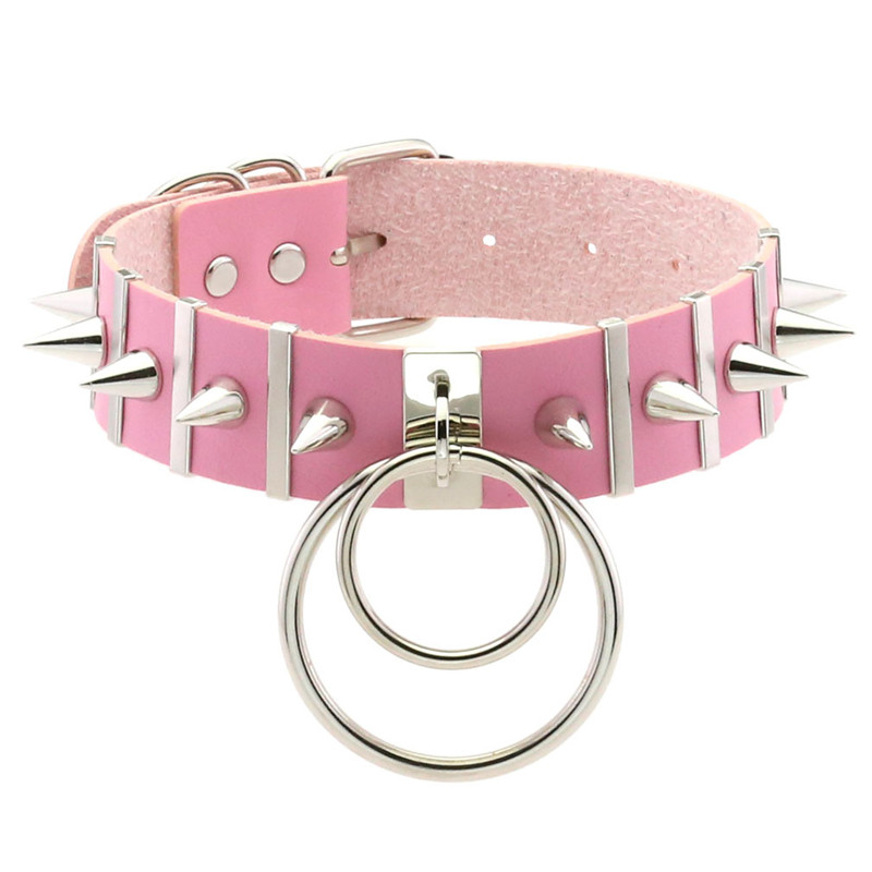 Розовый бондаж с шипами, колье – обзор и цена Goth Punk Spike Choker