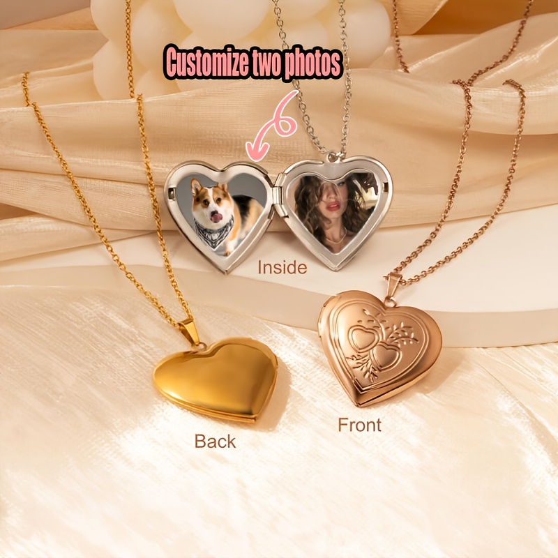 Персонализированное ожерелье с – обзор и цена Heart Locket Necklace Photo