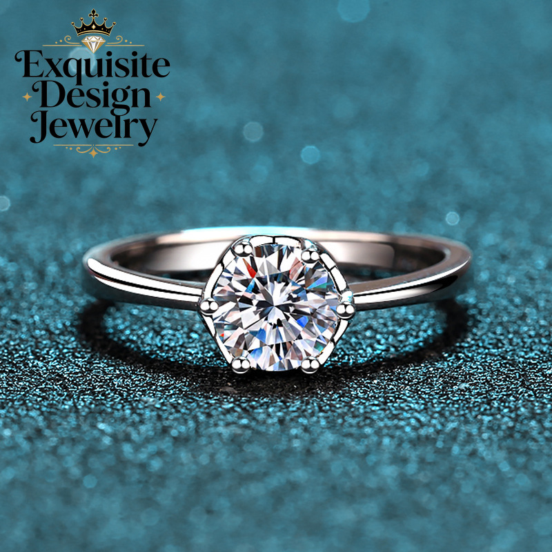 Изысканное платиновое кольцо P – обзор и цена Moissanite Engagement Ring 1 Carat