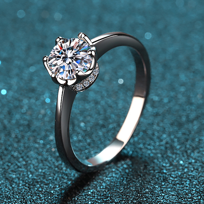 Изысканное платиновое кольцо P – обзор и цена Moissanite Engagement Ring 1 Carat