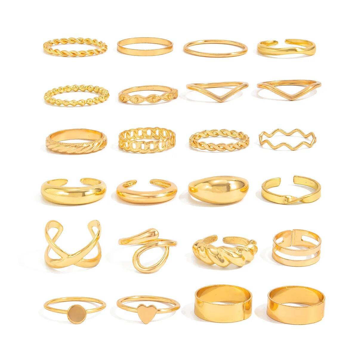 SHIXIN, 24 шт./компл., модные  – обзор и цена Vintage Punk Knuckle Rings Set
